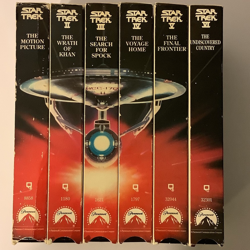 StarTrek VHS 6 tapes Preowned 1993